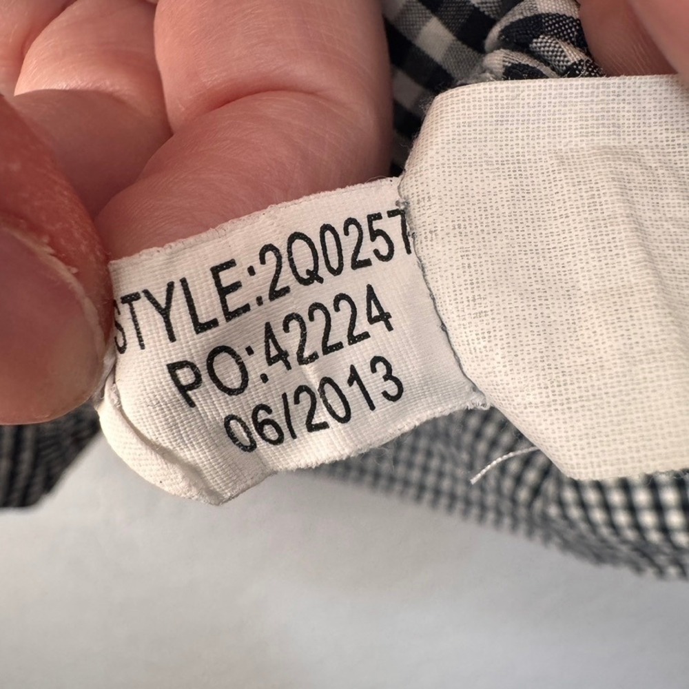 Vineyard Vines Gingham Shirt Dress Belted Roll Tab Sleeve Casual Blue White 0 - Picture 8 of 8
